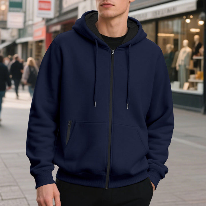 Men's zip hoodie with comfortable pockets and soft inner lining Lisslune