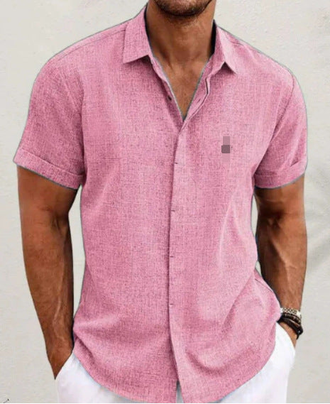 Men's Short-Sleeve Shirt with High-Quality Texture and Modern Cut Lisslune