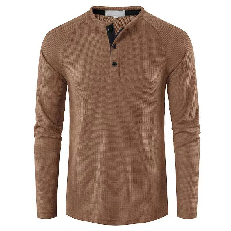 Men's Long Sleeve Shirt with Textured Design Lisslune