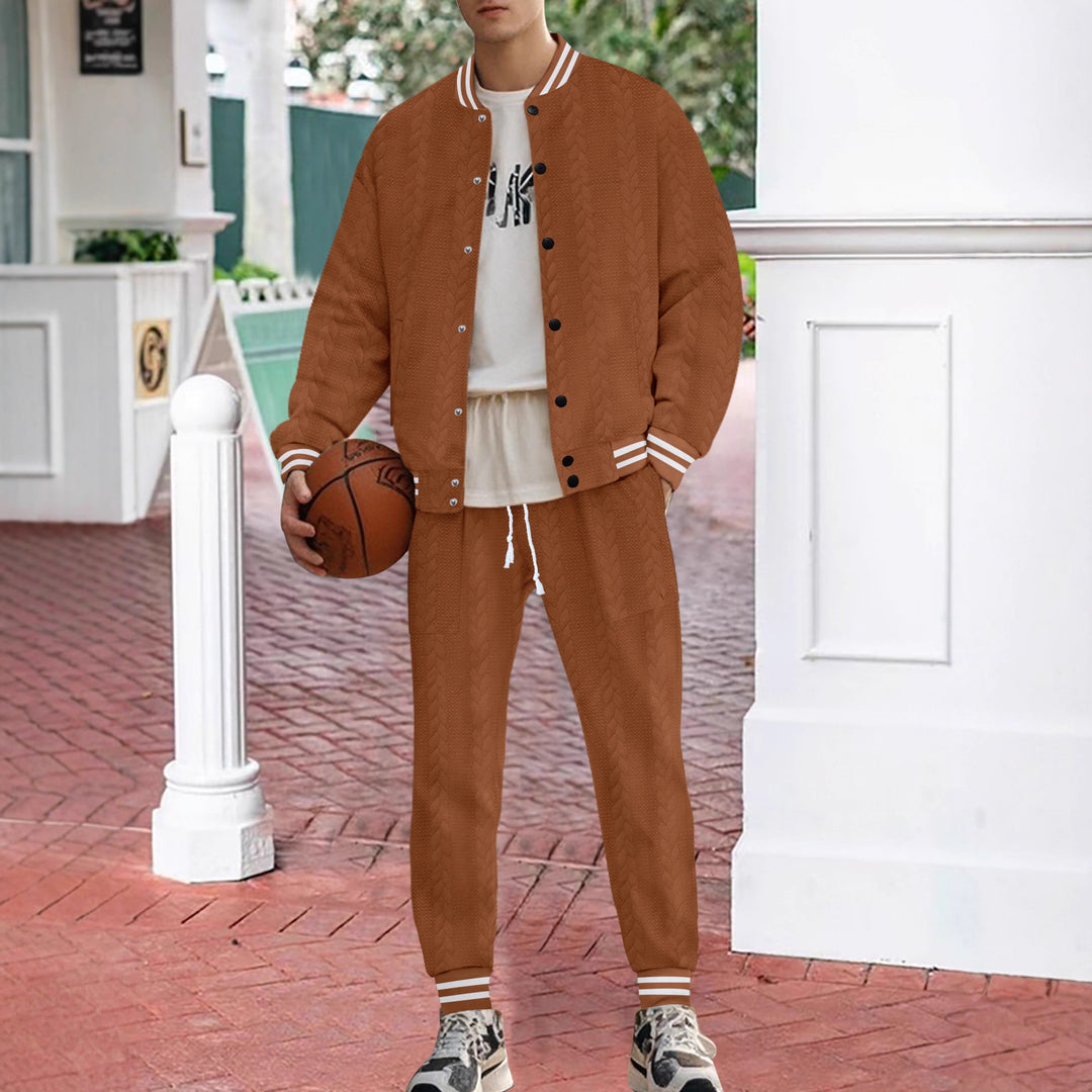 Men's casual knitted college jacket with modern design and comfortable details Lisslune
