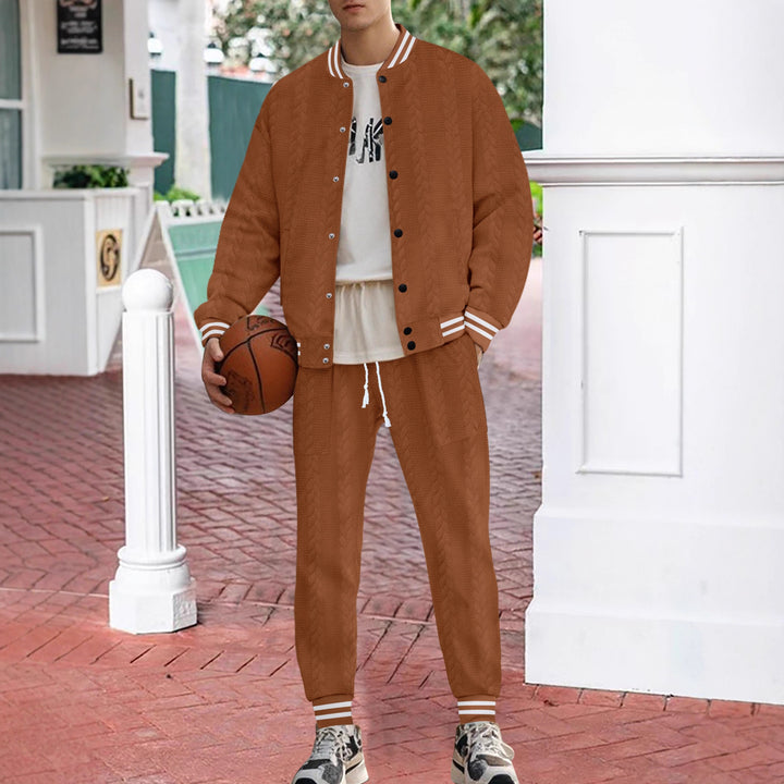 Men's casual knitted college jacket with modern design and comfortable details Lisslune