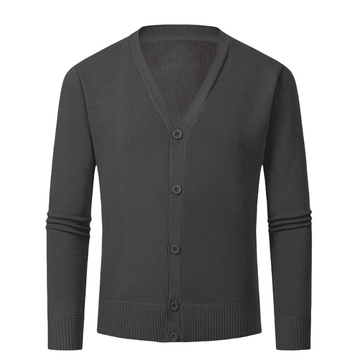 Men's cardigan with V-neck and buttonless design Lisslune