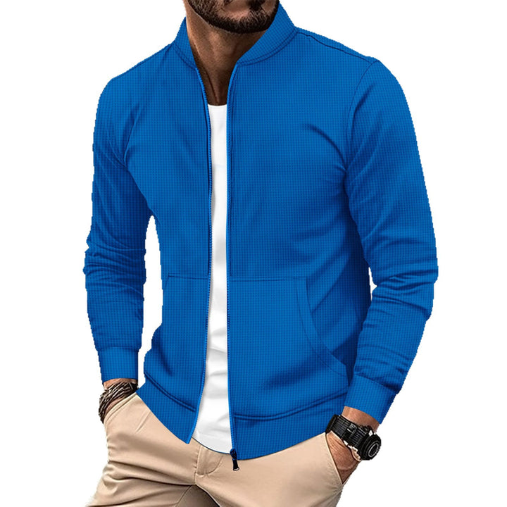 Men's sporty sweat jacket with modern textured design and practical pockets Lisslune
