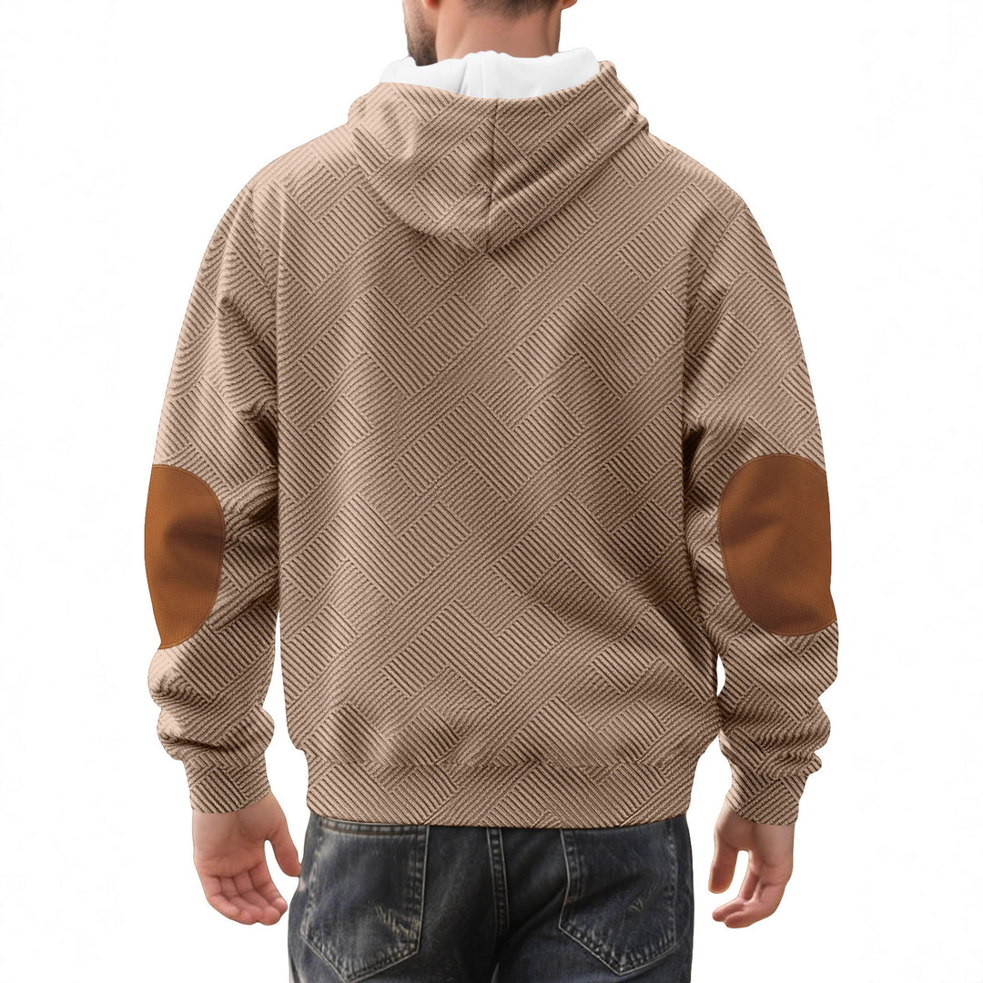 Men's stylish hoodie with textured material and fashionable accents Lisslune