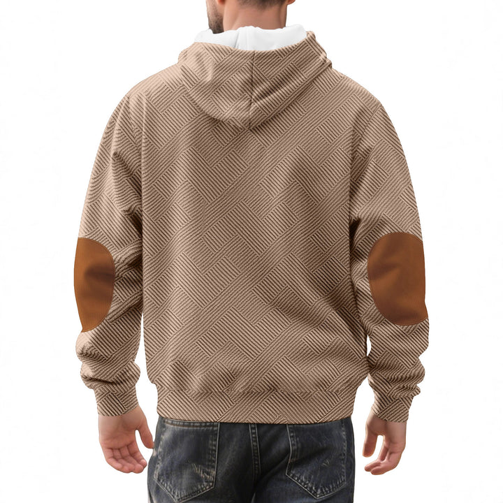 Men's stylish hoodie with textured material and fashionable accents Lisslune