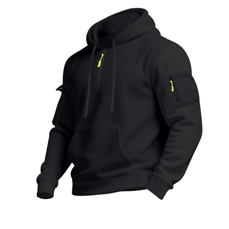 Men's sporty hoodie with zipper and practical pockets Lisslune