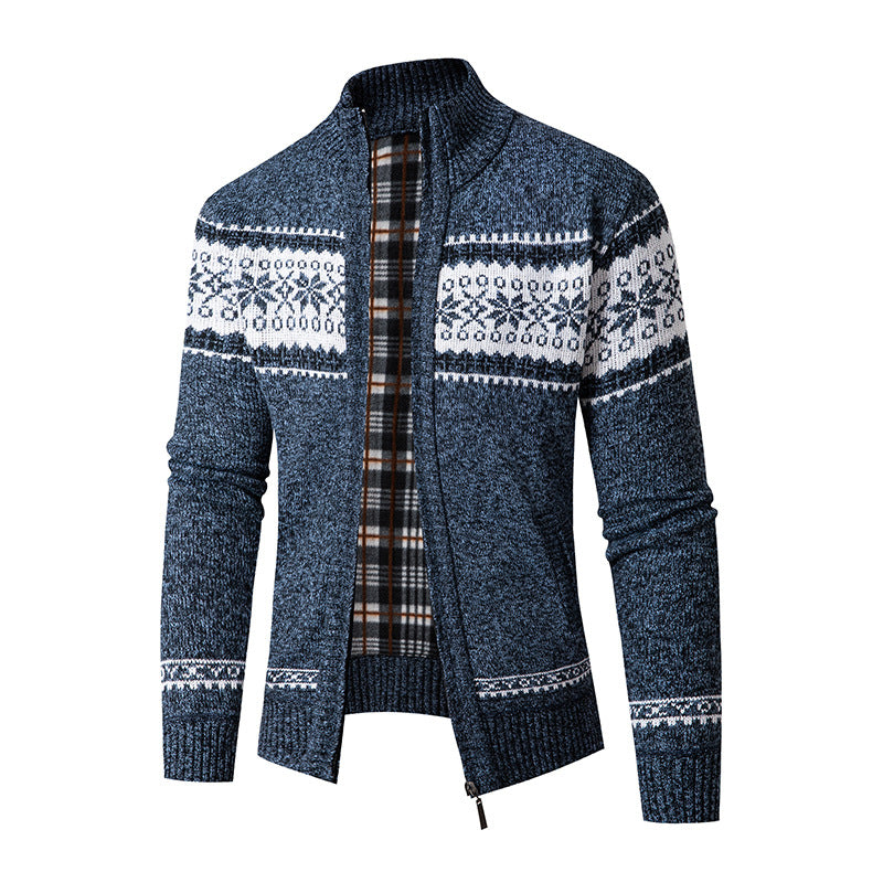 Men's cardigan with high collar and modern zipper Lisslune