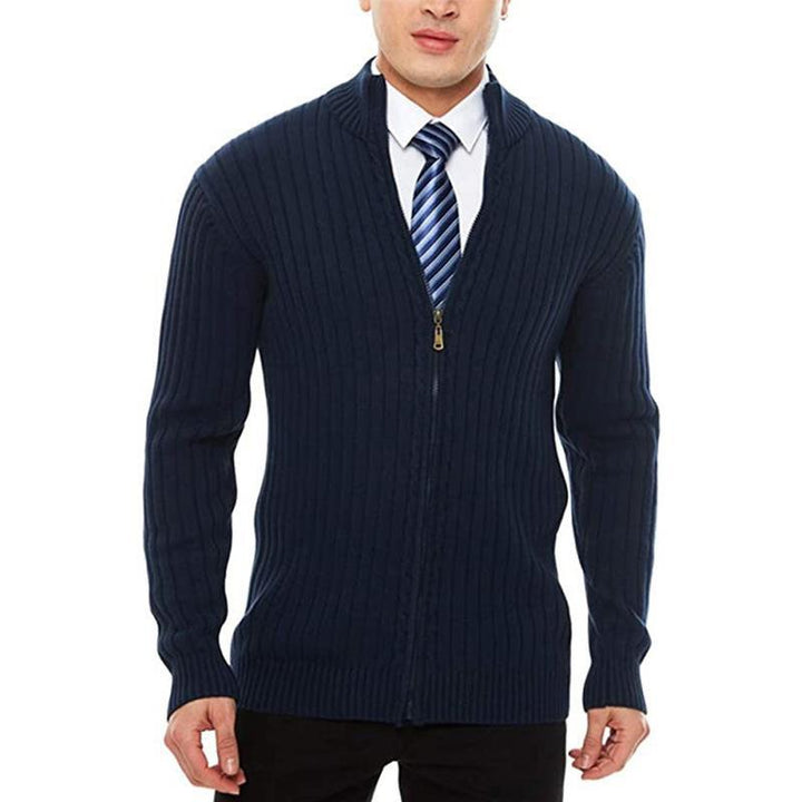 Men's sporty cardigan with zipper and raised collar Lisslune