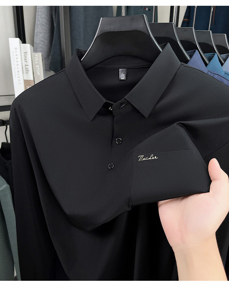 Men's long-sleeved Giro polo shirt with chic lettering Lisslune