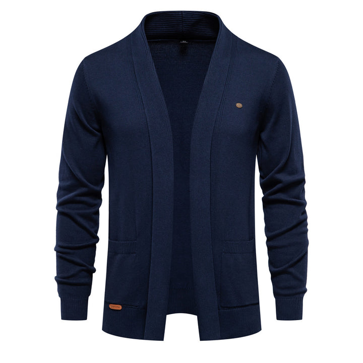 Men's comfortable cardigan with open collar and practical pockets Lisslune