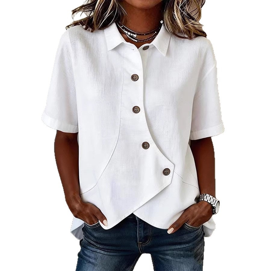 Damen Besonders gestaltete Bluse mit einzigartigem Knopfdetail Lisslune