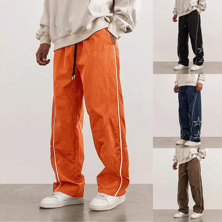 Men's sporty leisure pants with side appliqués Lisslune