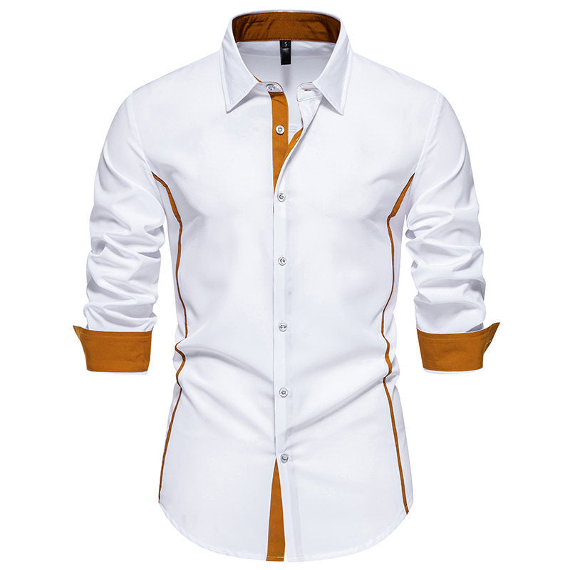 Men's fashionable long-sleeve shirt with stylish contrast details Lisslune
