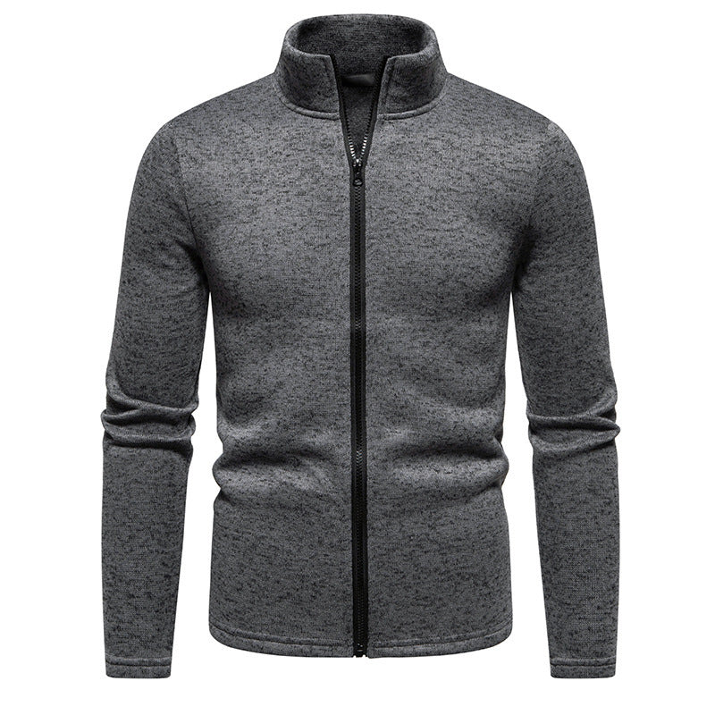 Men's fleece jacket with high collar and full-length zipper Lisslune