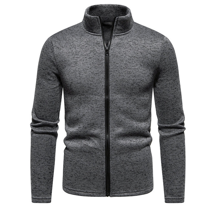 Men's fleece jacket with high collar and full-length zipper Lisslune