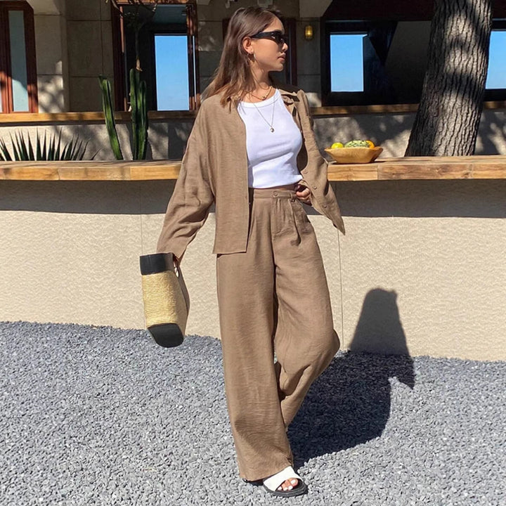 Damen Bequemes Lounge-Set aus leichtem Stoff mit eleganten Details Lisslune