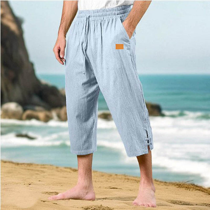 Men's leisure pants made of breathable cotton with adjustable drawstring Lisslune