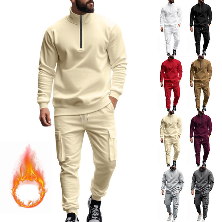 Men's modern leisure jogging suit with functional zipper and practical pockets Lisslune
