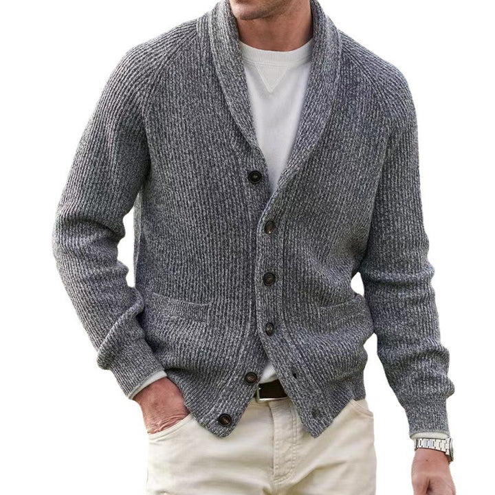 Men's cardigan with trendy chunky knit pattern and practical pockets Lisslune