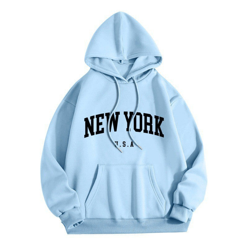 Women's hoodie with stylish New York print Lisslune