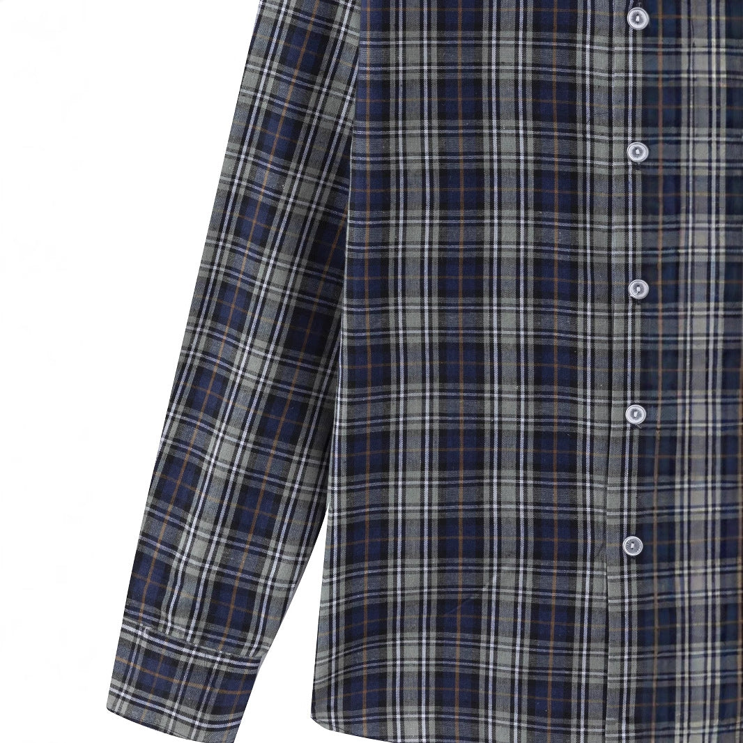 Men's checked long-sleeve shirt with modern cut Lisslune