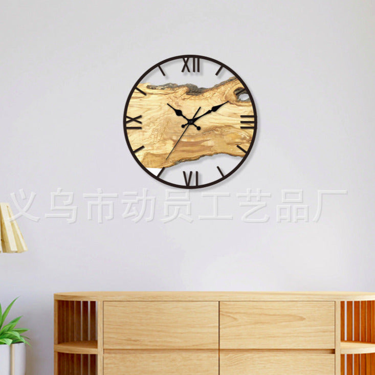 Lisslune | Wood artificial acrylic silent wall clock for the living room 30 cm