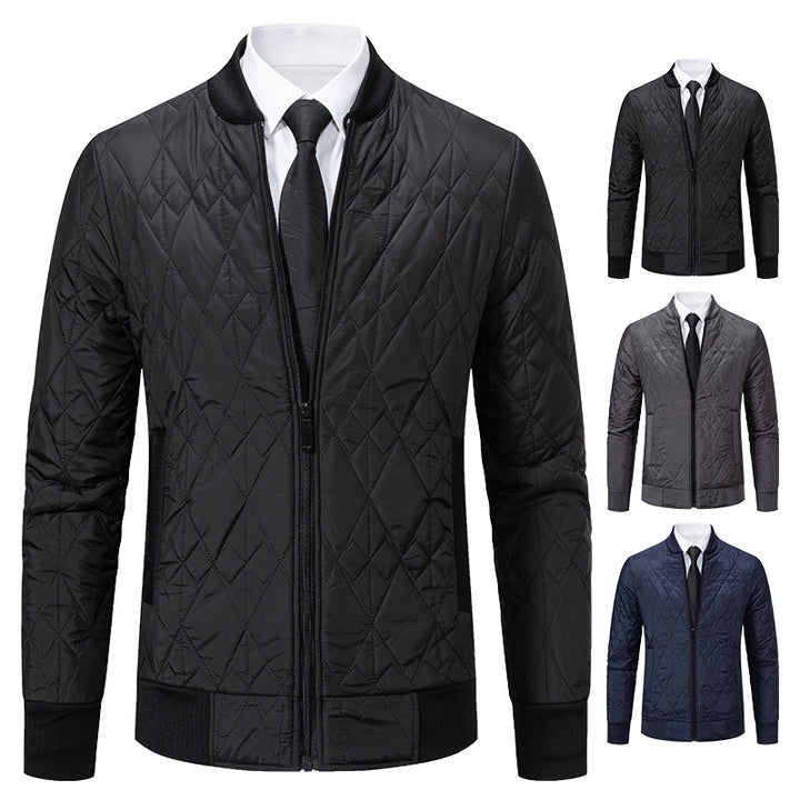 Men's quilted leisure jacket with fashionable design and high collar Lisslune