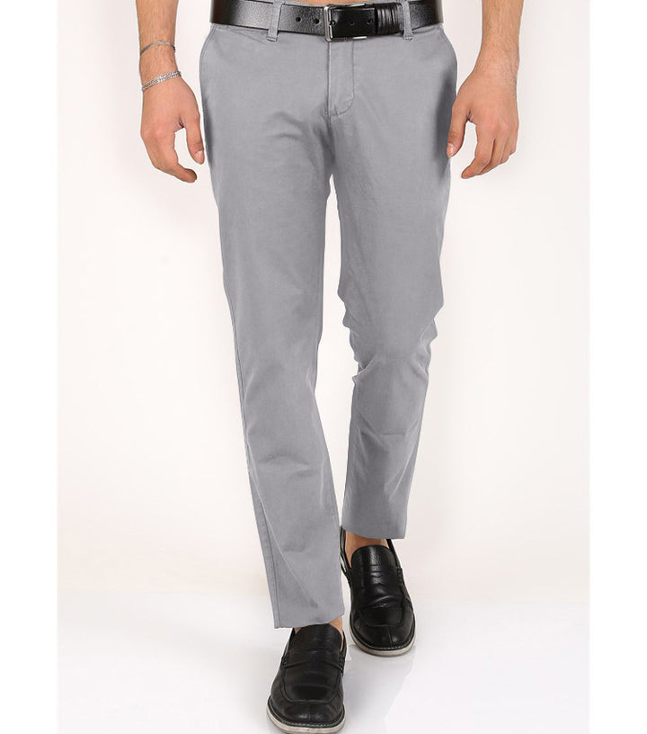 Men's Classic Chino Pants with Slim Fit and Elastic Waistband Lisslune