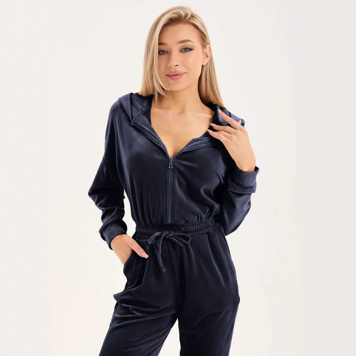 Women's velvety hoodie jumpsuit Lisslune
