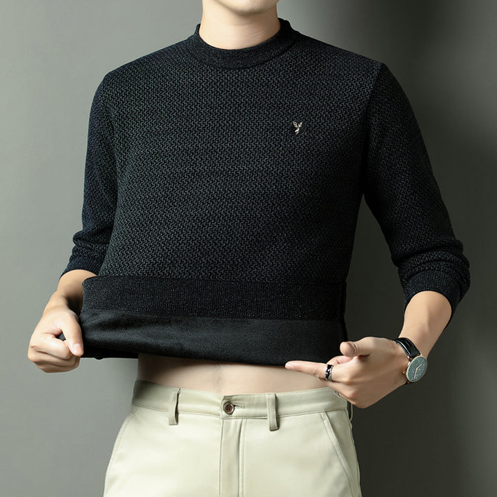 Men's Knitted Sweater with Sophisticated Textured Pattern Lisslune