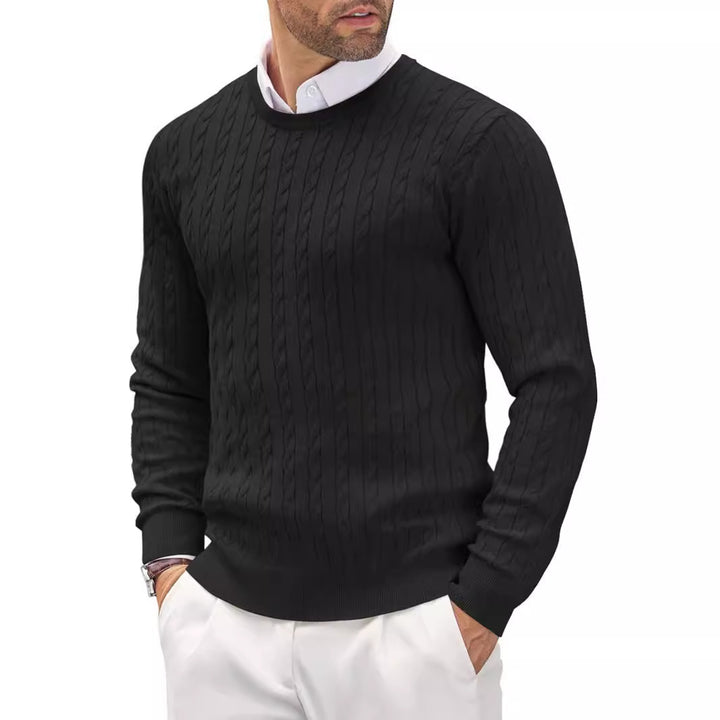 Men's knit sweater with textured cable pattern Lisslune