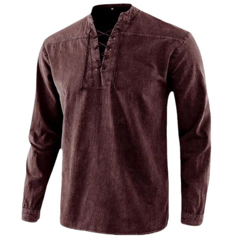 Men's casual shirt with lace closure Lisslune
