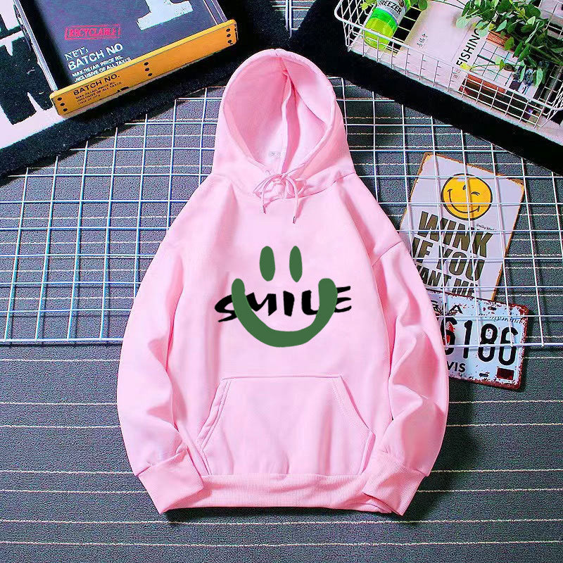 Women's Hoodie with Casual Smile Motif Lisslune