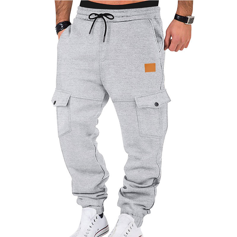 Men's Cargo Jogging Pants with Elastic Waistband and Practical Pockets Lisslune