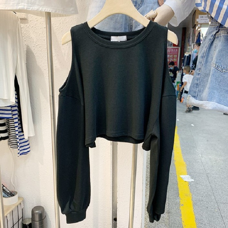 Women's Casual Crop Top with Long Sleeves