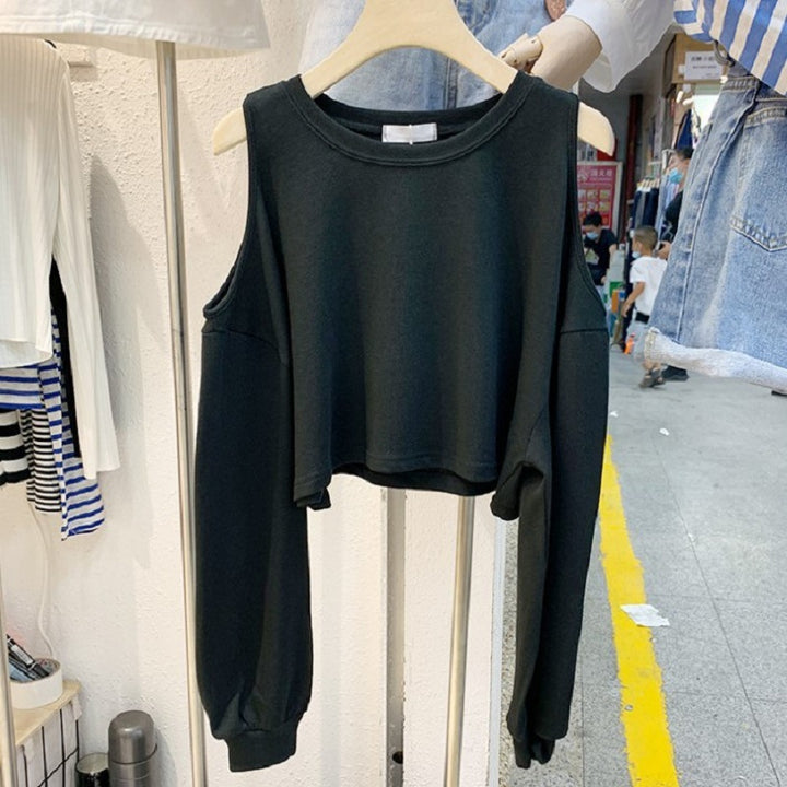 Women's Casual Crop Top with Long Sleeves