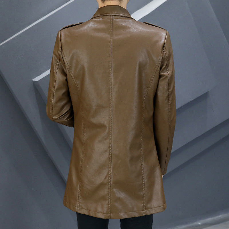 Men's Synthetic Leather Coat Lisslune