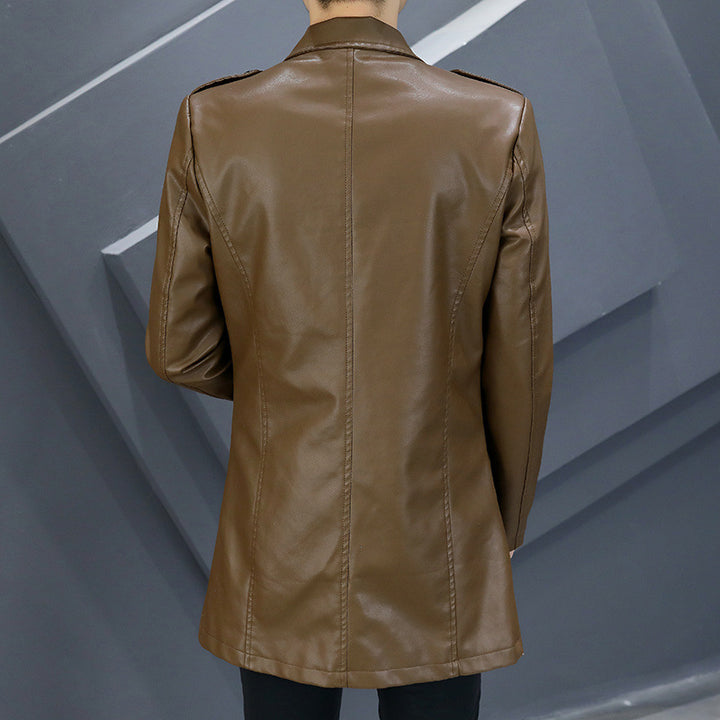Men's Synthetic Leather Coat Lisslune