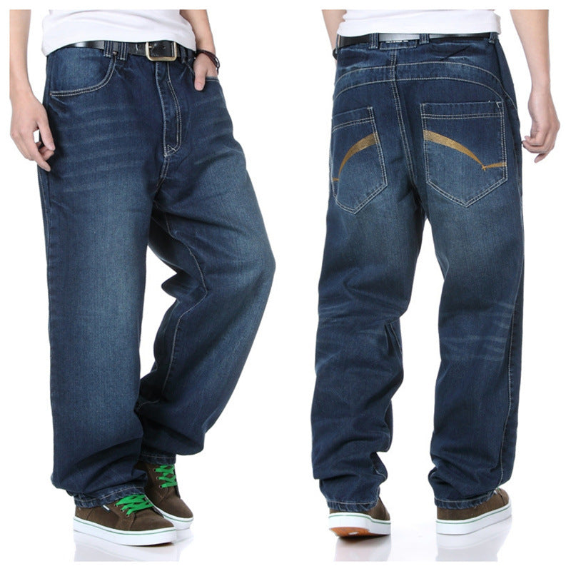 Men's casual denim pants with a wide cut Lisslune