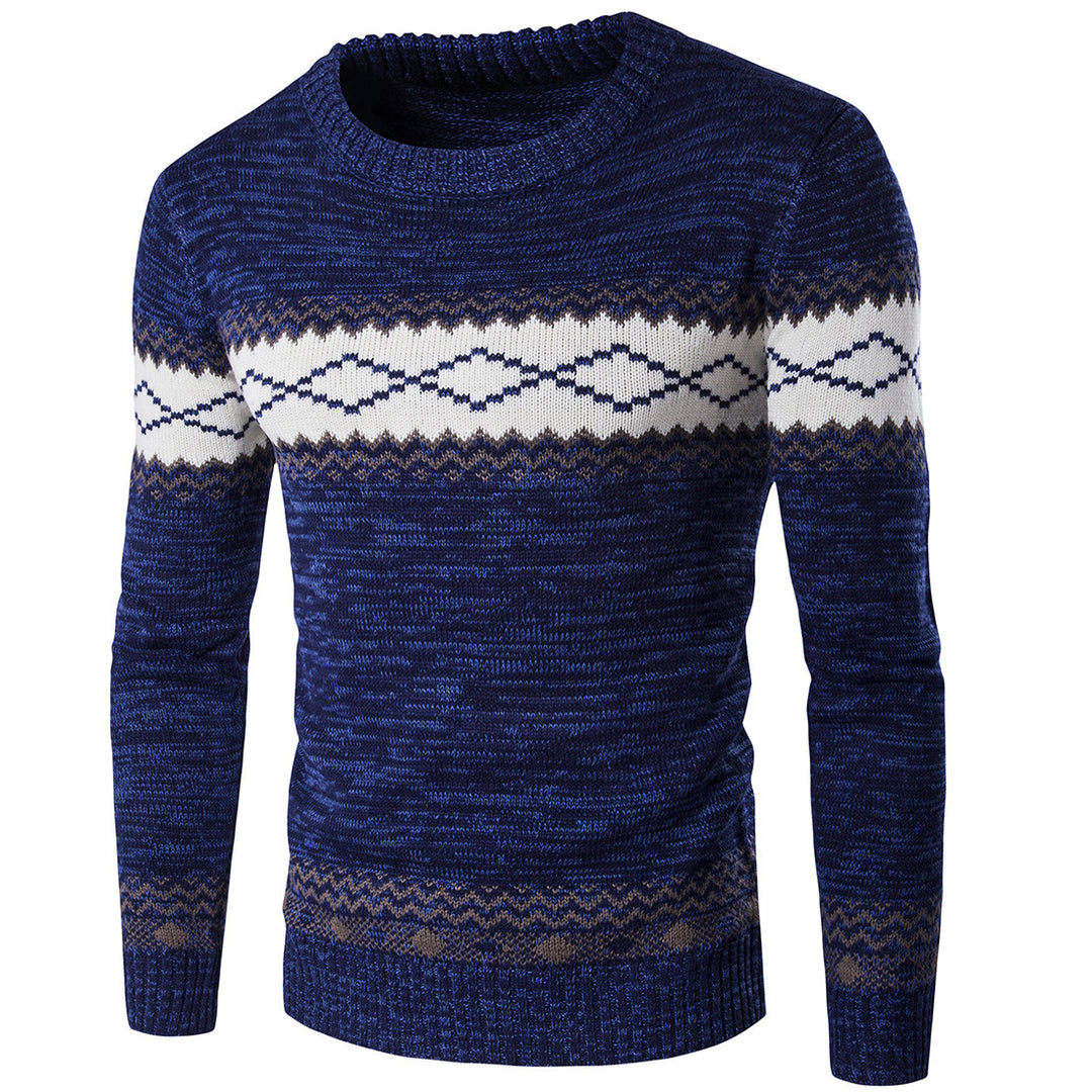 Men's stylish knitted sweater with graphic pattern Lisslune