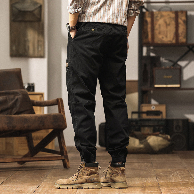 Men's Cargo Pants with Elastic Waistband and Practical Side Pockets Lisslune