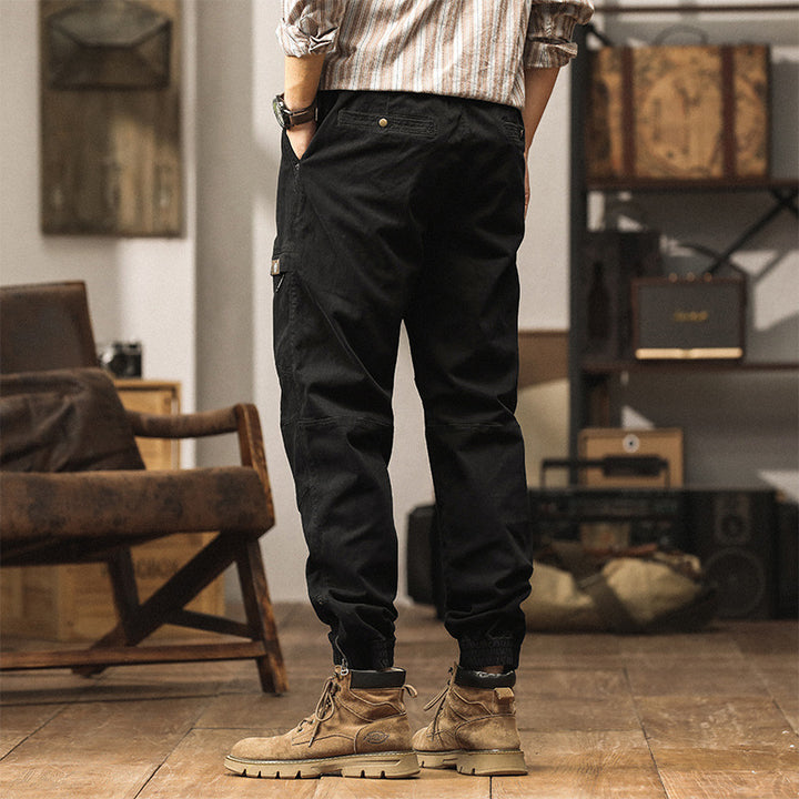 Men's Cargo Pants with Elastic Waistband and Practical Side Pockets Lisslune