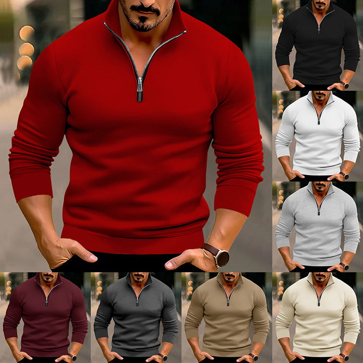 Men's pullover with half zipper and modern accents Lisslune