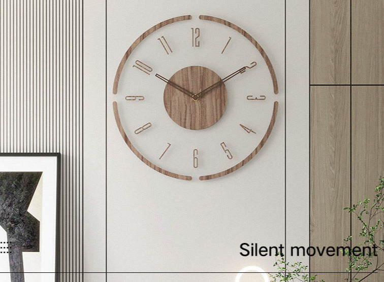 Lisslune | WoodCraft | Nordic Solid Wood Wall Clock – Minimalist Silent Timepiece