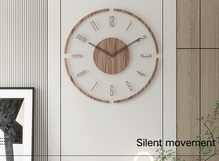 Lisslune | WoodCraft | Nordic Solid Wood Wall Clock – Minimalist Silent Timepiece