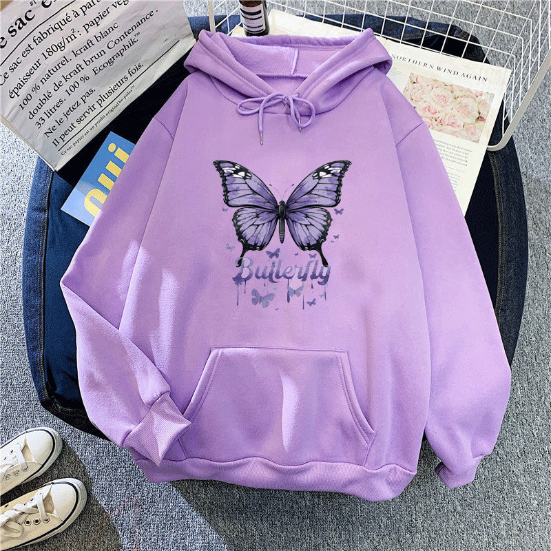 Women's hoodie with colorful butterfly motif Lisslune