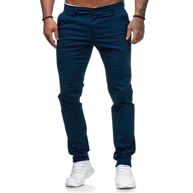 Men's Slim-Fit Casual Pants with Elastic Waistband and Comfortable Cut Lisslune