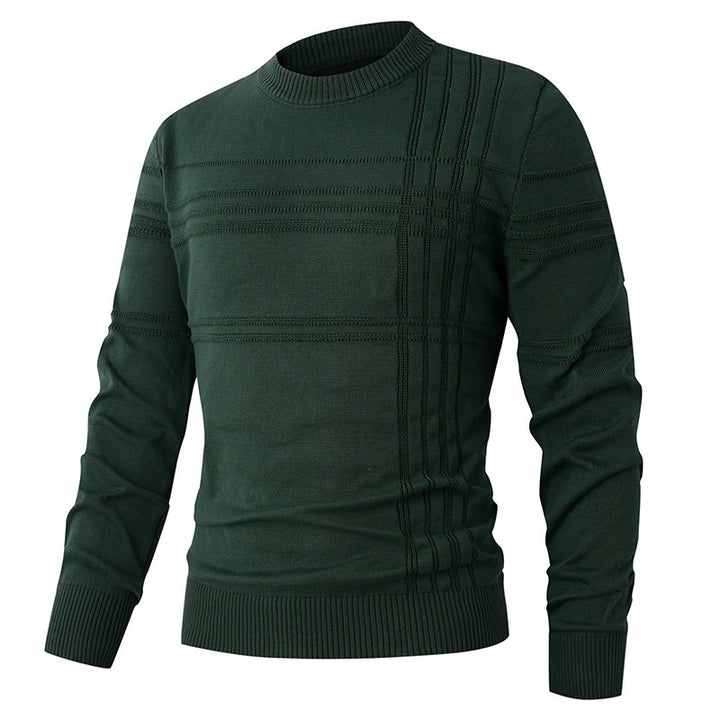 Men's sweater with textured pattern and round neckline Lisslune