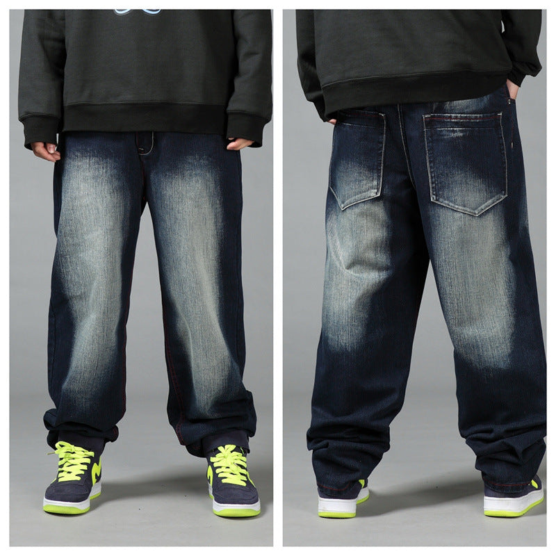 Men's casual denim pants with a wide cut Lisslune