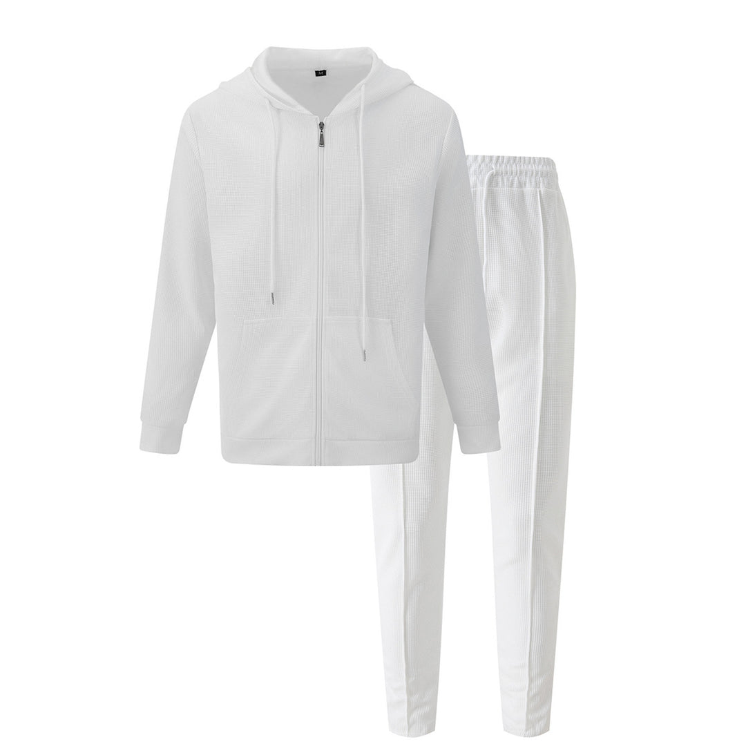 Men's sporty hoodie set made from breathable structured material with elastic waistband Lisslune